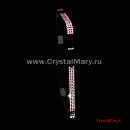 Черный металлический бампер на айфон с радужными кристаллами Сваровски (Австрия)  www.crystalmary.ru