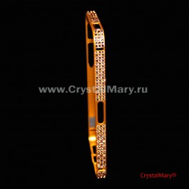 Золотой бампер на айфон с кристаллами Swarovski  www.crystalmary.ru