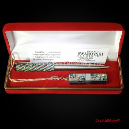 Подарочный набор Сваровски: Ручка Parker+ флеш карта  www.crystalmary.ru