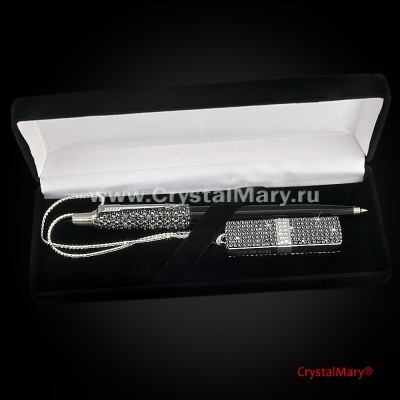 Подарочный набор: ручка Паркер с флеш картой www.crystalmary.ru