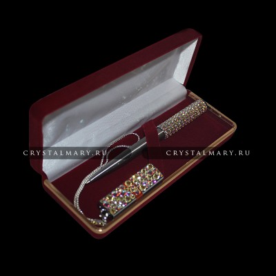 Подарочный набор: Ручка Parker с флеш картой Transcend 16Gb  с кристаллами Swarovski, Австрия  www.crystalmary.ru