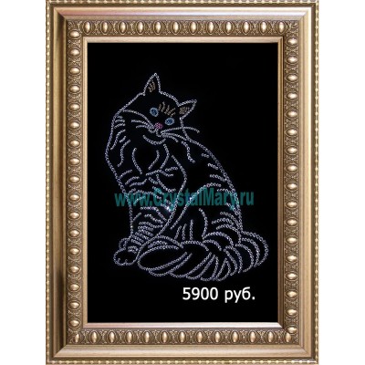 Кот - символ удачи из страз Swarovski www.crystalmary.ru