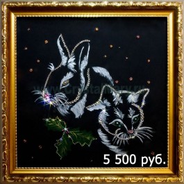 Кролик и Кот - символ удачи из кристаллов Сваровски www.crystalmary.ru