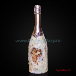 Декор бутылки Мартини  www.crystalmary.ru