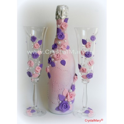 декор бутылок шампанского www.crystalmary.ru