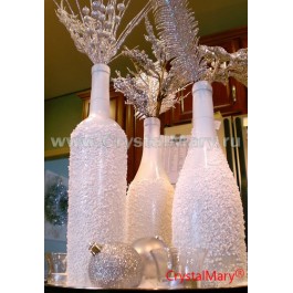 Новогоднее шампанское. Декор бутылки www.crystalmary.ru