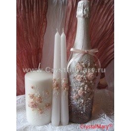 Свадебные бутылки  www.crystalmary.ru