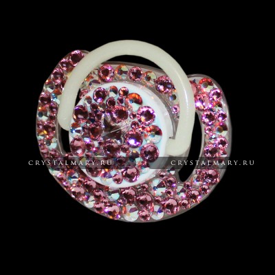 Подарки новорожденному девочке: Соска Avent с бабочкой и розовыми кристаллами Сваровски (Австрия) www.crystalmary.ru