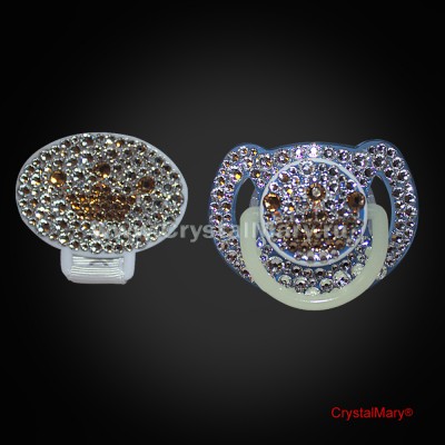 Набор соска Avent с прищепкой - держателем, инкрустированные кристаллами Swarovski (Австрия)  www.crystalmary.ru