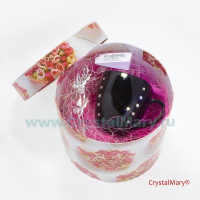 Чашка и блюдце со стразами www.crystalmary.ru