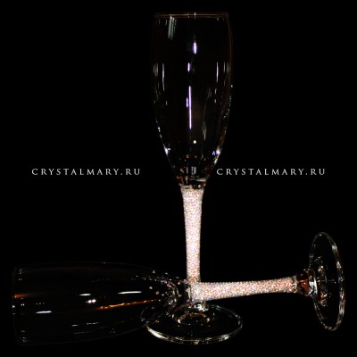 Бокалы для шампанского "Праздничное настроение" www.crystalmary.ru