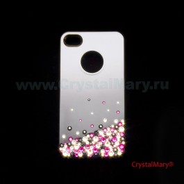 Крышка на iPhone 4G/S черная  www.crystalmary.ru