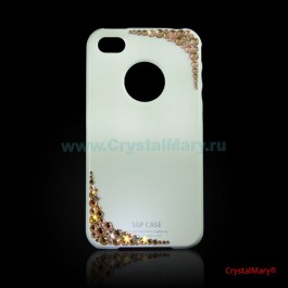 Панель для iPhone золотые уголки  www.crystalmary.ru