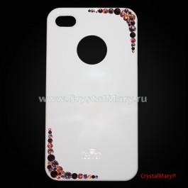 Крышка для iPhone 4G и iPhone 4S россыпь на уголках панели www.crystalmary.ru