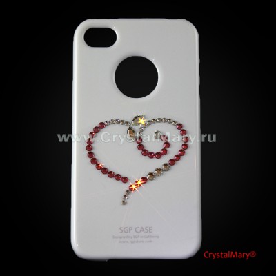 Чехол SGP для iPhone 4 "Сердце" Swarovski www.crystalmary.ru