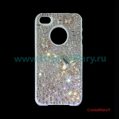 Крышка iPhone Бабочки Хрустальные www.crystalmary.ru