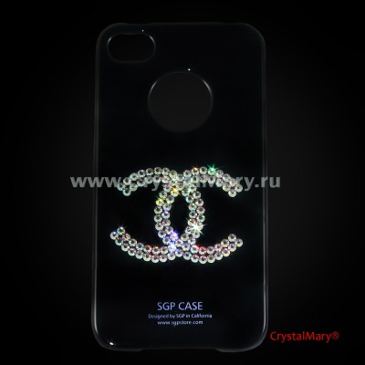 Чехол SGP для iPhone 4G черная с логотипом Chanel www.crystalmary.ru