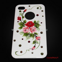 icover для iPhone 4S и 4, цветочки  www.crystalmary.ru