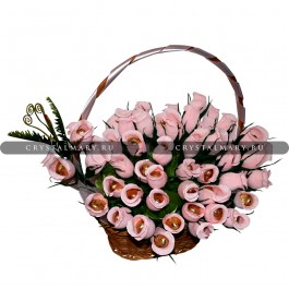 Букет из конфет розы в корзине  www.crystalmary.ru