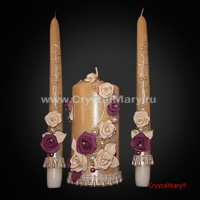 Свадебные свечи  www.crystalmary.ru