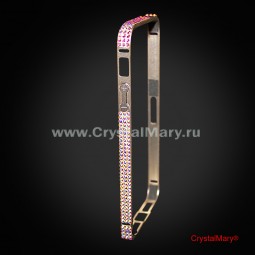 Золотой металлический бампер на iPhone 5/5S с кристаллами Swarovski (АВСТРИЯ) 